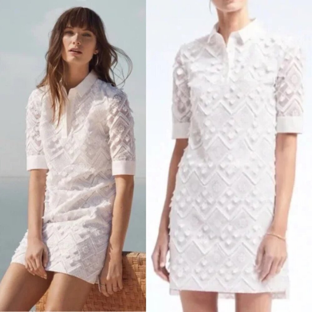 Banana Republic Embroidered Fringe Polo Dress XS 26493